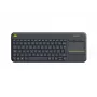 Logitech Wireless Touch Keyboard K400 Plus - klaviatūra - su jutikliniu kilimėliu - belaidė - 2,4 GHz - Belgijos išdėstymas - juoda