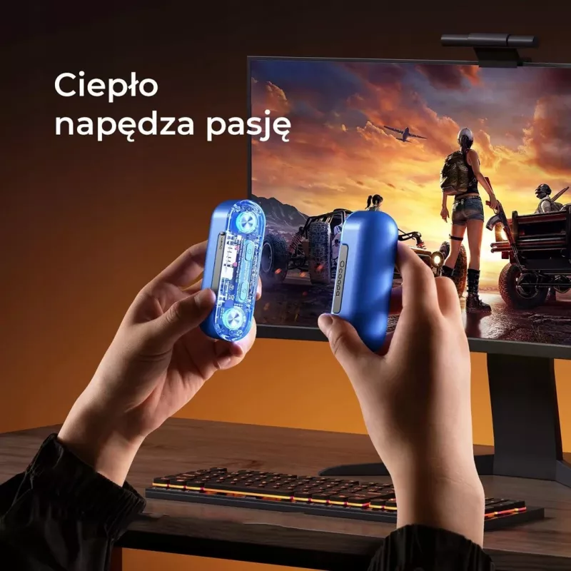 Nešiojamas elektrinis šildytuvas Ocoopa UT4103 – įkraunamas rankų šildytuvas, 4 šildymo lygiai, 10000 mAh, aliuminis, mėlynas