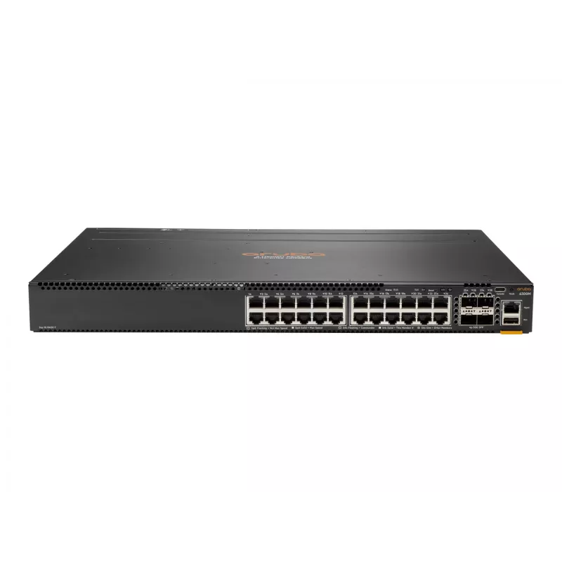 HPE Aruba 6300M jungiklis - L3 valdomas - 24 x 10/100/1000 + 4 x 1/10/25/50 GbE SFP56 (aukštupio/stekavimo) - priekinis-galinis oro srautas