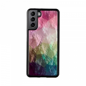 Dėklas Smartphone case iKins, Samsung Galaxy S21+, vandens gėlių raštas, juodas