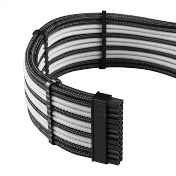 CableMod PRO ModMesh 12VHPWR kabelių prailginimo rinkinys – juoda/balta, PCIe 12VHPWR 16 kontaktų prailginimo rinkinys