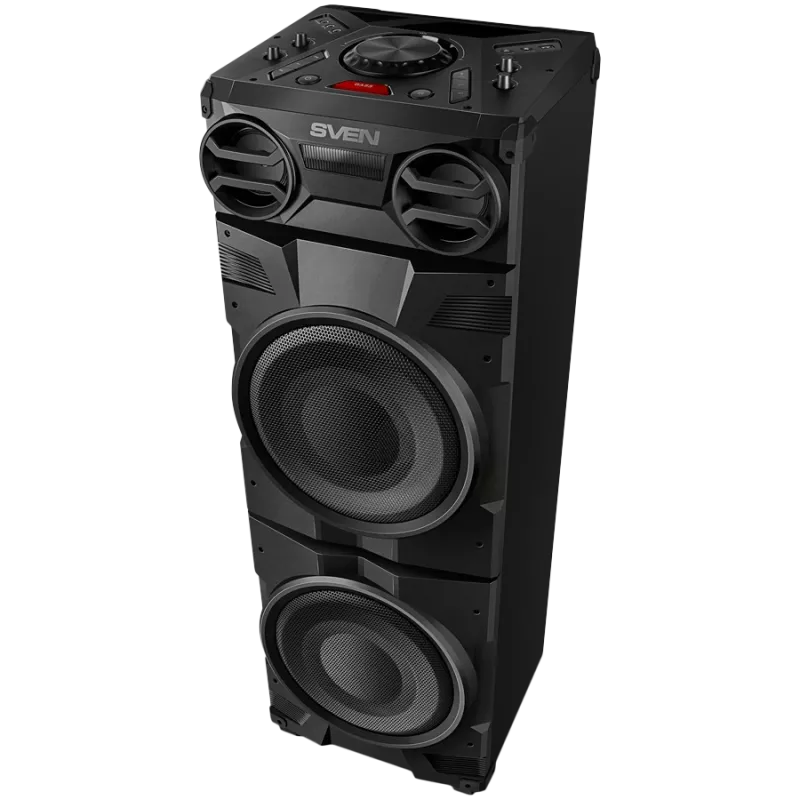 Garsiakalbis SVEN PS-1900, juodas (1000W, TWS, Bluetooth, FM, USB, LED ekranas, maitinimas iš tinklo)