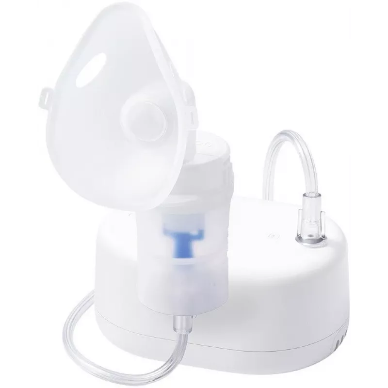 Kompresorinis nebulizatorius Omron NE-C810 (NE-810) nešiojamas, 0,35 ml/min purškimo greitis, 53 dB, 100 cm oro žarna, su kaukėmis ir kandikliu