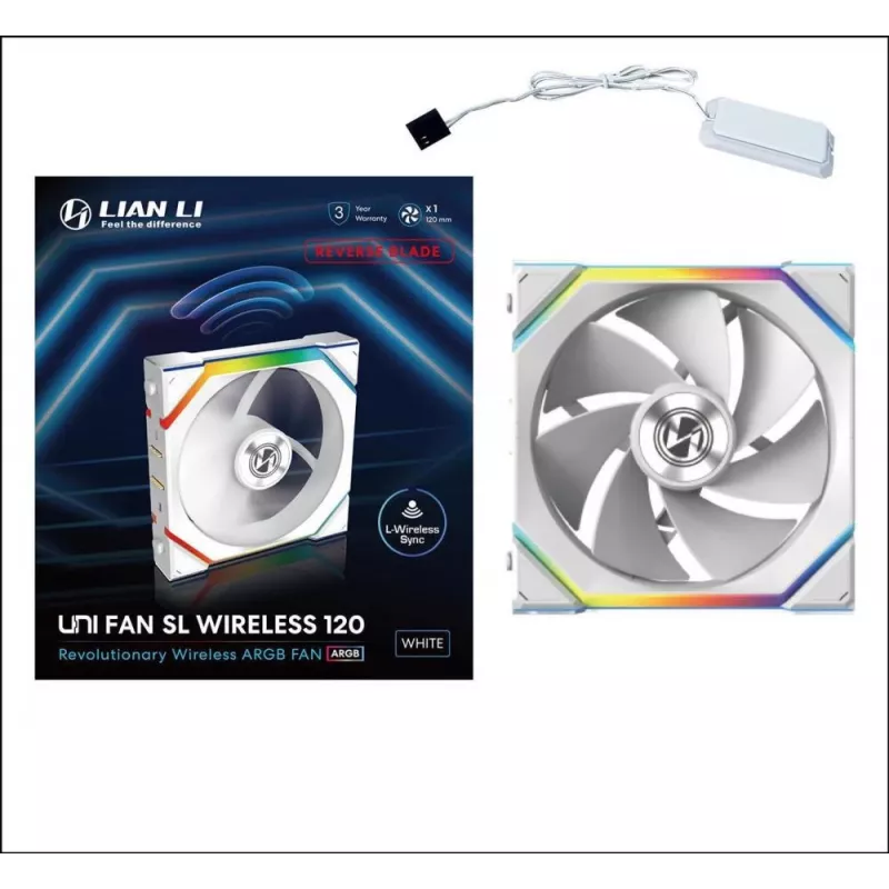 Ventiliatorius Lian Li UNI FAN SL Wireless 120 12 cm Baltas 31 dB 64 cfm