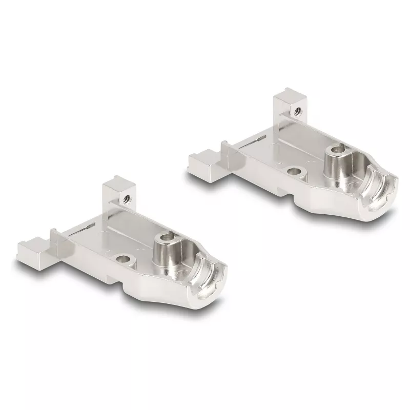 Kabelio gaubtas DELOCK D-Sub korpusui 9 kontaktų vyriškam/moteriškam su įtempimo reljefu, sidabrinis, plastikinis, 31,6×46,2×15,6 mm