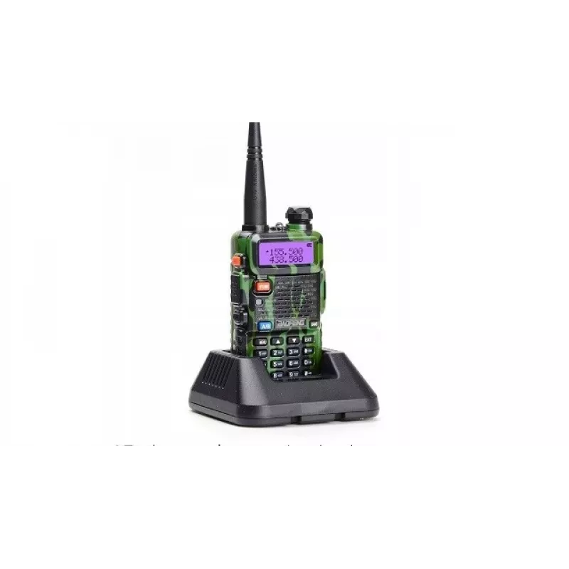 Nešiojama racija Baofeng UV-5R 5W HT kamufliažinė – dviejų juostų FM, 5W, 1800 mAh baterija