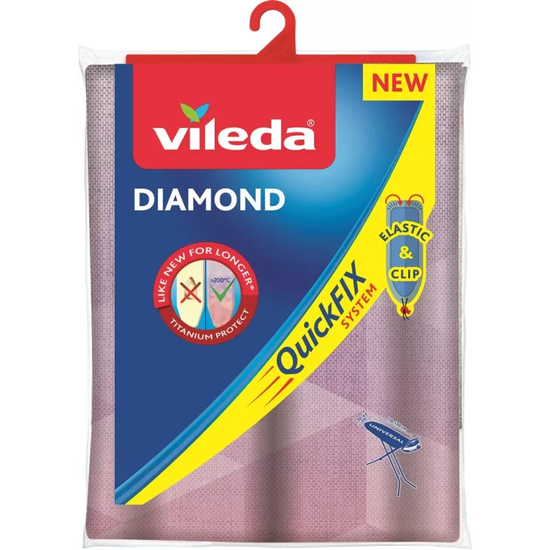 VILEDA Dimond 173333 – Lyginimo lentos užvalkalas, 1200×380 mm, medvilnė/polistirolas, atsparus karščiui iki 200°C