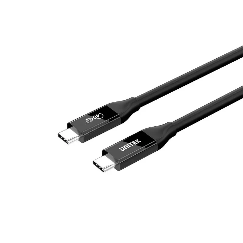 USB-C laidas Unitek C14100ABK01-2M — 2 m, 100 W galios tiekimas, 40 Gbps duomenys
