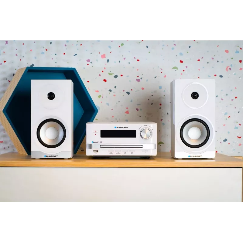 Mikro garso sistema BLAUPUNKT MS16BT 15 W, CD/USB/MP3, Bluetooth, FM RDS, balta