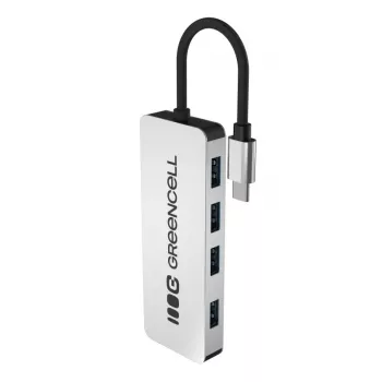 USB šakotuvas Green Cell HUB-GC-C4A — 4 prievadų USB-C 3.0 šakotuvas