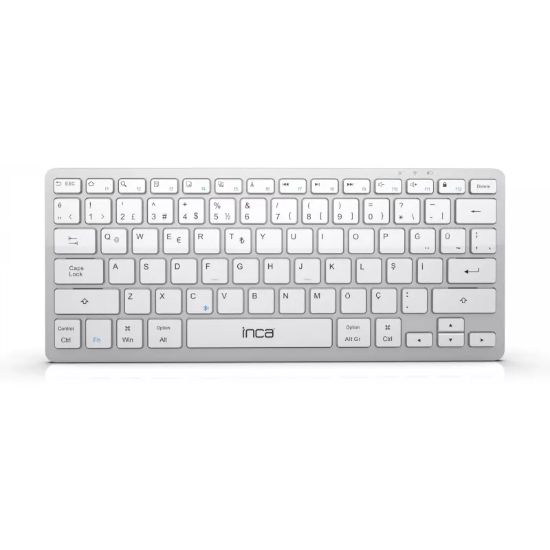 INCA klaviatūra IBK-565BT BT 5.0, išmani, baterija 150 Std, 8-10 m, sidabrinė