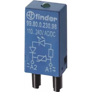 FINDER LED indikatorius 110-240V 99.80.0.230.98 AC/DC LED Žalias 99.80.0.230.98 (9980023098)
