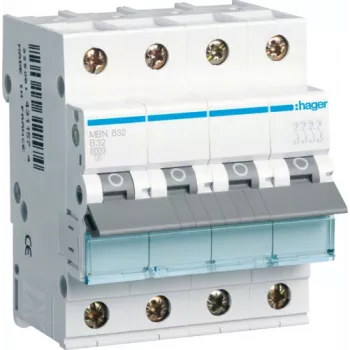 Hager MBN632 32 A B tipo automatinis jungiklis 4 moduliai 70 mm
