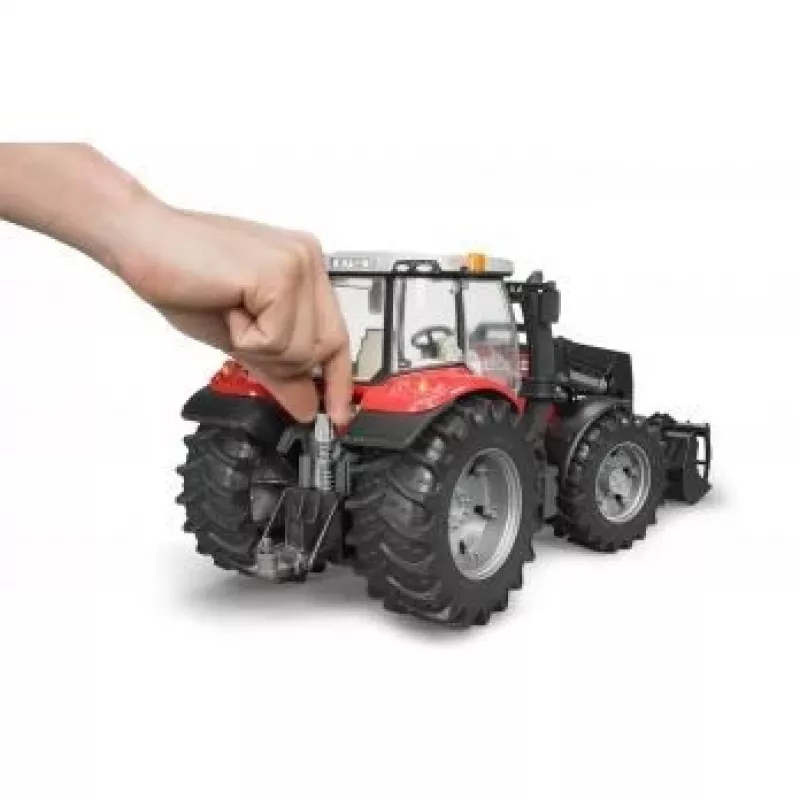 Žaislinis traktorius BRUDER Massey Ferguson 7624 su priekiniu krautuvu, raudonas, nuo 3 m.