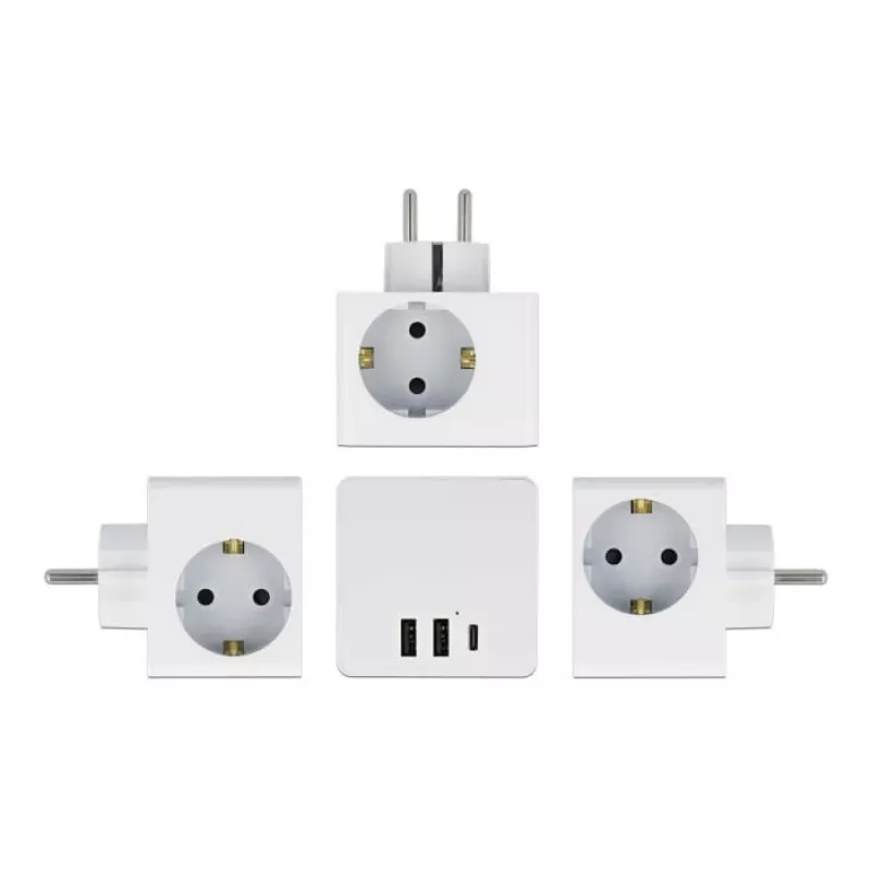 Maitinimo adapteris su kištuku Type F DeLOCK 11496 2 USB prievadai 5V 2.4A 3A