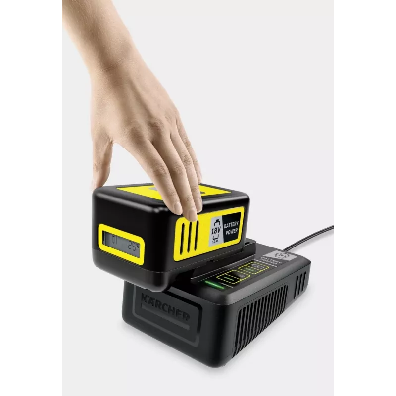 Baterijos ir įkroviklio rinkinys Karcher 2.445-063.0, Universalus 18V 5000mAh, Geltona/Juoda