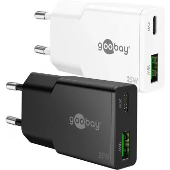 Goobay Dual Universal White AC Fast Charging Indoor Charger 100-240V 12V