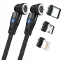 USB laidas RealPower MagneticCharge2 1 m juodas greitas įkrovimas ir duomenų perdavimas