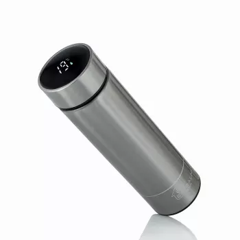 Extralink Smart Travel Mug sidabrinis, termopuodelis su LED ekranu
