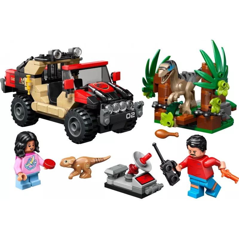 LEGO Jurassic World 76972 Raptor pabėgimas visureigiu, 285 dalių, 2 minifigūrėlės, nuo 6 metų