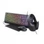 Trust GXT 792 QUADROX žaidimų rinkinys (klaviatūra, pelė, ausinės, kilimėlis) USB, QWERTY, juoda