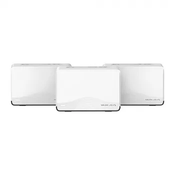 Mercusys Halo H27BE (3 vnt.) BE3600 viso namo Wi-Fi 7 Mesh sistema, dviejų juostų 688 + 2880 Mbps, MU-MIMO, 1x 2,5 Gbps + 2x 1 Gbps prievadai, integruotos antenos, iki 650 m2