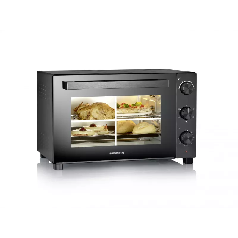 SEVERIN TO 2076 elektrinė orkaitė ant stalo — 46 L, 1800 W, juoda
