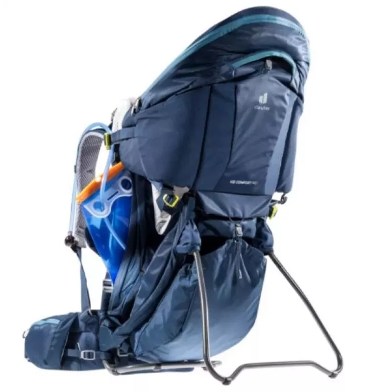 Kūdikio nešimo kuprinė Deuter Kid Comfort Pro, mėlyna, poliamidas, max 22 kg, skėtis nuo saulės, šoninė kišenė