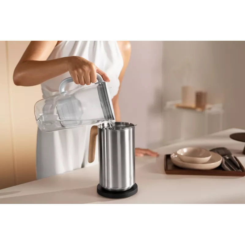 BRITA Glass+1 Maxtra Pro vandens filtro ąsotis pilka, 2,4 L / 1,5 L, su Maxtra Pro PP filtru