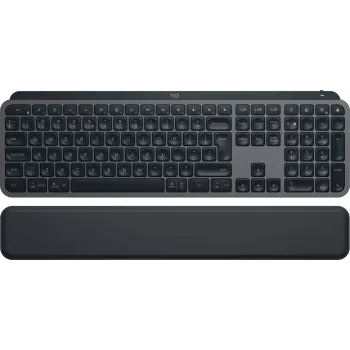 Belaidė pilno dydžio klaviatūra Logitech Master MX Keys S - Graphite, Bluetooth & 2,4 GHz (Nano), USB-C įkraunama, su foniniu apšvietimu, QWERTY US International