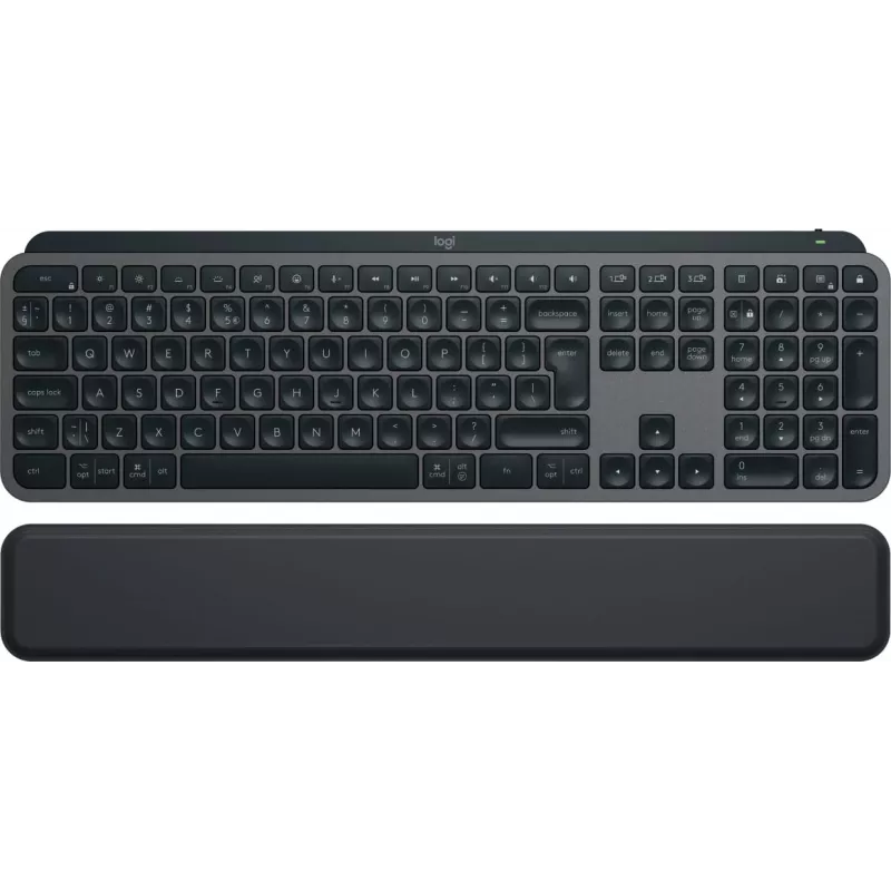 Belaidė pilno dydžio klaviatūra Logitech Master MX Keys S - Graphite, Bluetooth & 2,4 GHz (Nano), USB-C įkraunama, su foniniu apšvietimu, QWERTY US International