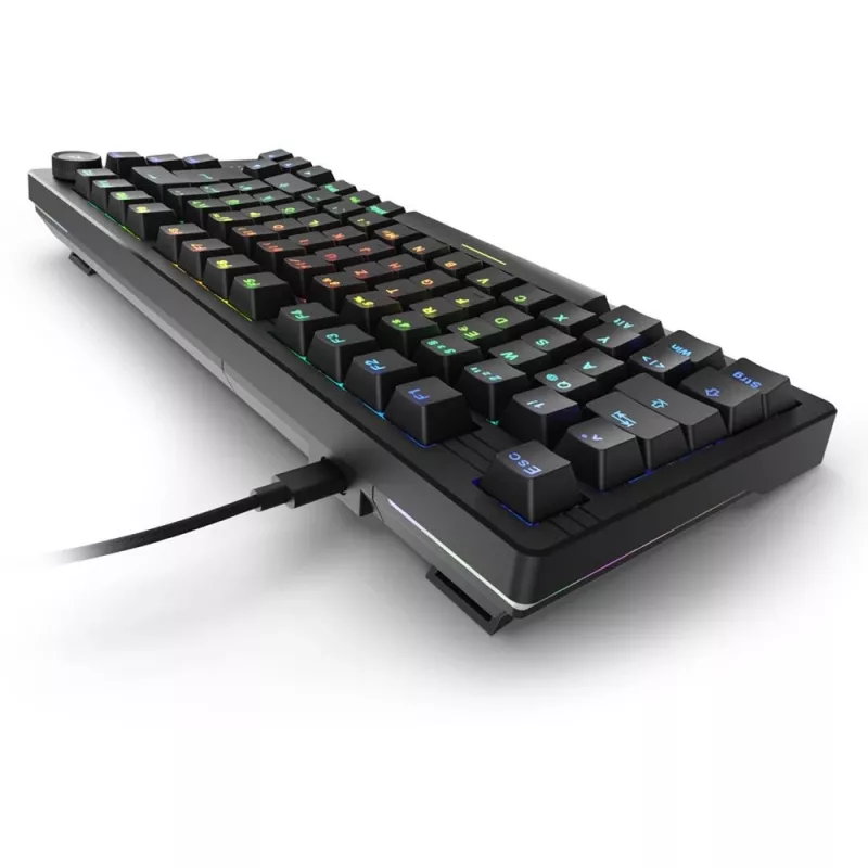 Sharkoon SGK25 klaviatūra USB QWERTZ vokiška juoda 75% RGB LED