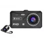 Vaizdo registratorius TRACER 4TS Full HD dviejų kamerų, 2 MP priekinė, 0.4 MP salono, 140°/60° kampai, 4 colių IPS ekranas, 150 mAh baterija, aliumininis korpusas, stovėjimo pagalba