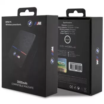 BMW BMPBMS3K22PGVK5W belaidis nešiojamas 3000 mAh Powerbank su MagSafe
