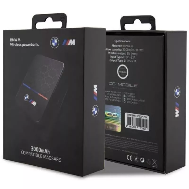 BMW BMPBMS3K22PGVK5W belaidis nešiojamas 3000 mAh Powerbank su MagSafe