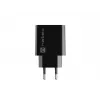 NATEC AC greitasis laidinis sieninis įkroviklis Ribera — 18 W (5–15 V, iki 3 A), 1× USB-A, Huawei FCP/SCP, juodas