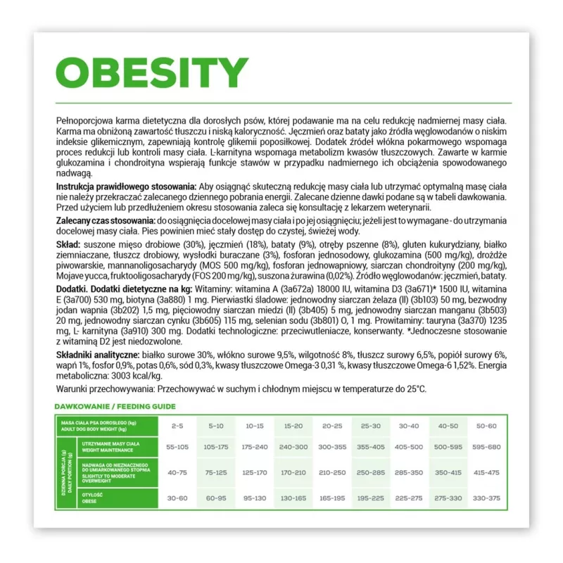VETEXPERT Veterinary Diet Obesity Dog sausas ėdalas šunims, 2 kg