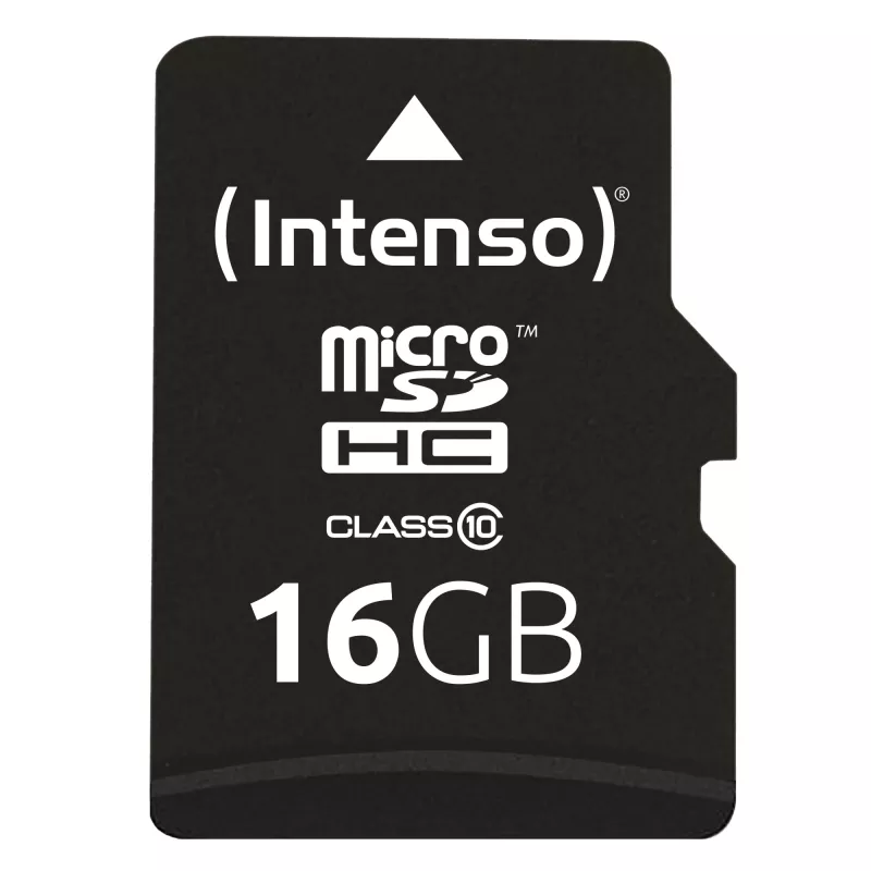 INTENSO atminties kortelė Micro SDHC 16GB Class 10 su adapteriu 3413470
