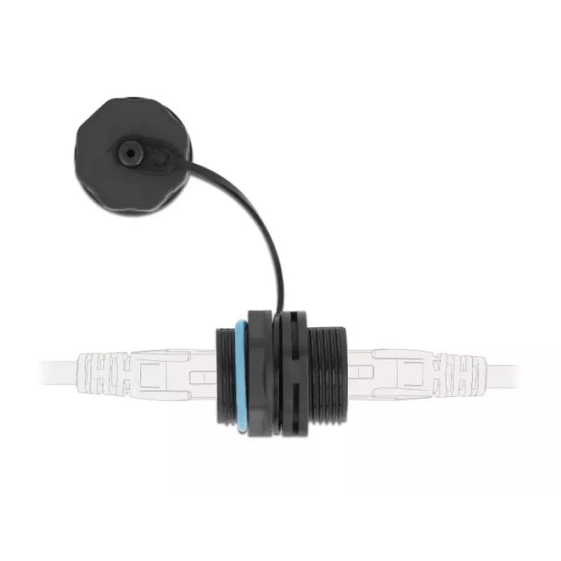 Delock 86695 vandeniui atsparus RJ45 lizdas, lizdas–lizdas, Cat.6A, su sandarinimo dangteliu, lauko