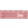 Deltaco GAM-021-RGB-P-DE – pilno dydžio (100%) USB membraninė klaviatūra, QWERTZ išdėstymas, rožinė