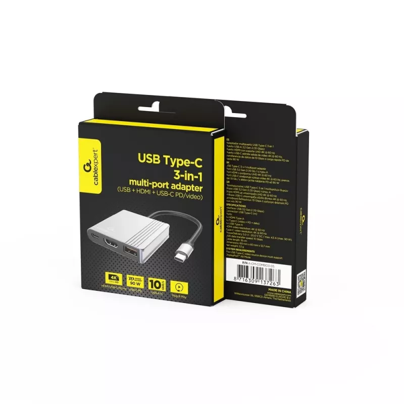 USB-C į HDMI/USB3/3in1 adapteris A-CM-COMBO3-05 GEMBIRD