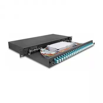 Pluoštinė sujungimo dėžė DeLOCK 67010 Juodas Metalas 482x220x44mm