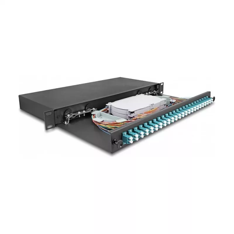 Pluoštinė sujungimo dėžė DeLOCK 67010 Juodas Metalas 482x220x44mm