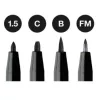 Faber-Castell Pitt Artist Pen FC-167153, juodas, 4 vnt.