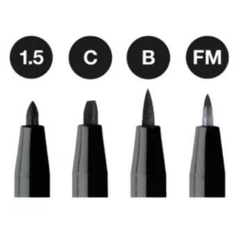 Faber-Castell Pitt Artist Pen FC-167153, juodas, 4 vnt.