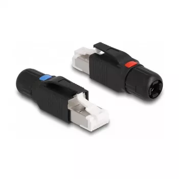 DeLOCK RJ45 kištukas lauko montavimui Cat.6A juodas tiesus