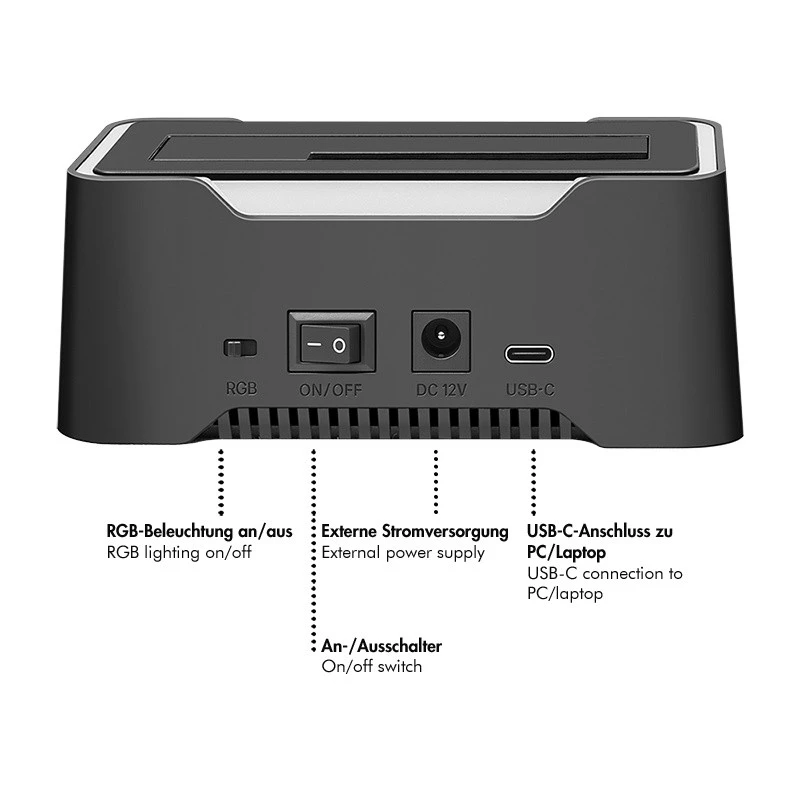 LogiLink Quickport USB 3.2 1 prievado HDD dokavimo stotelė 2,5/3,5 SATA (QP0035)