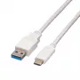 VALUE USB kabelis USB 3.0 (A) į USB Type C (C) - 5 V - 900 mA - 1 m - Baltas (11.99.9011)