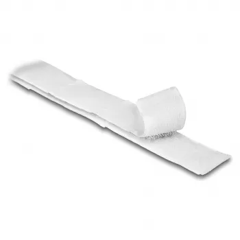 DeLOCK lipnus lipdukas su kabliukais ir kilpomis 1 m x 20 mm baltas