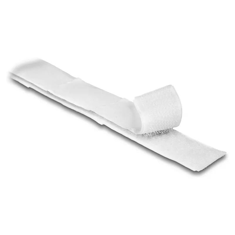 DeLOCK lipnus lipdukas su kabliukais ir kilpomis 1 m x 20 mm baltas
